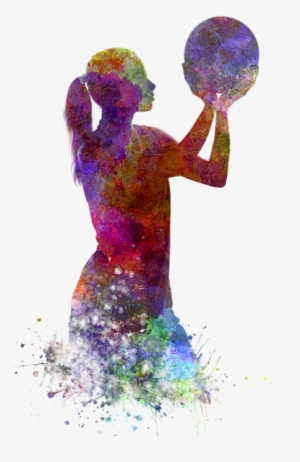 Bleed Area May Not Be Visible - Watercolor Basketball Player #38667