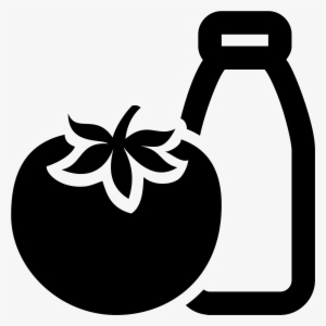 Vegetarian Food Icon - Black And White Tomato #38806