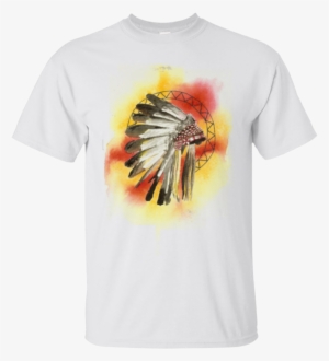 Watercolor Native American Headdress T Shirt Gildan - Zazzle Native American Headresss Key Ring #39676