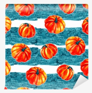 Artistic Seamless Halloween Pattern Design - Watercolor Pumpkin Background #39916