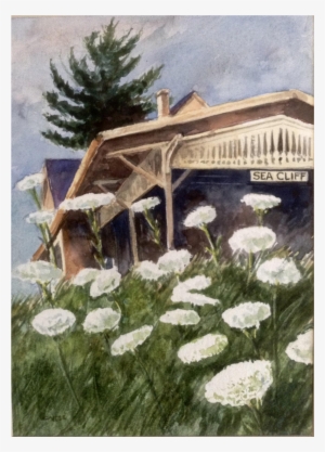 Dante Calise Wildflowers At Sea Cliff New York, Watercolor - Watercolor Painting #39919