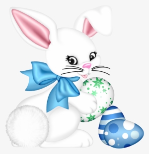 Transparent Easter Bunny And Egg Png Clipart Picture - Easter Bunny #300472