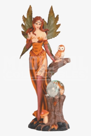 Autumn Fairy And Owl Crystal Ball Light #301545 Autumn Fairy And Owl Crystal Ball Light #301545
