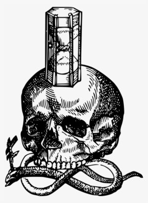 Hourglass Death Human Skull Symbolism Memento Mori - Skull Snake Hourglass #302420