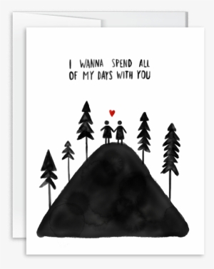 Spend All Of My Days Greeting Card Watercolor Same - Christmas Tree #302646