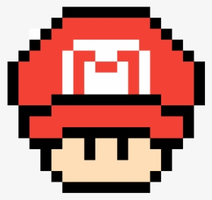 Mario Mushroom With Mario Hat - Mario Christmas Pixel Art #303648