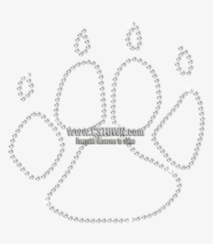 Crystal Dog Paw Print With Claws Rhinestone Motif - Emblem #304148