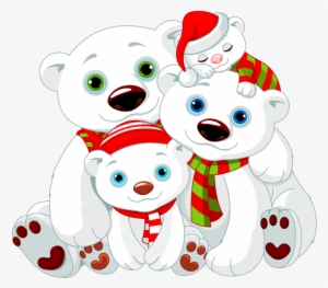 Love Clipart Polar Bear - Familia De Osos Polares Animados #305983