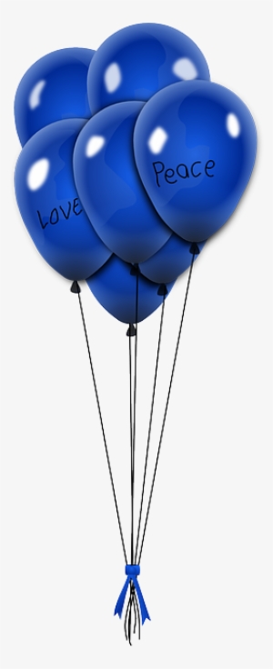 Balloons, Blue, Flying, Love, Peace - Cinta De Globo Png #306181