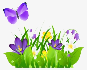 Butterfly On Flower Png - Butterfly With Flowers Clipart #306414