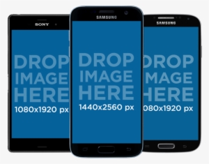 3 Black Android Phones Mockup In Portrait Position - Foursquare Check In Here #307443