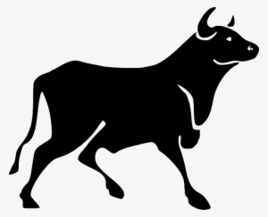 Silhouette Barn Farm Walking Horns Animal Png - Bull Png #308435