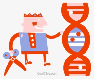 Scientist Cutting Dna Strand Royalty Free Vector Clip - Illustration #308452