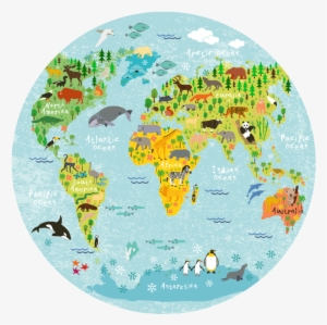 World Map Round Placemat - Children World Map #308894