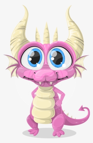 Drawn Horns Little Devil - Dragon With Big Eyes #309285