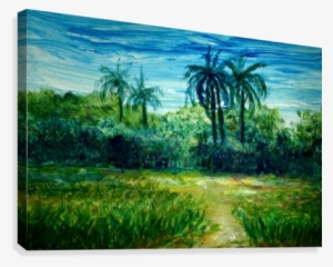 Coconut Palms Landscape Canvas Print - Neem Tree #309428
