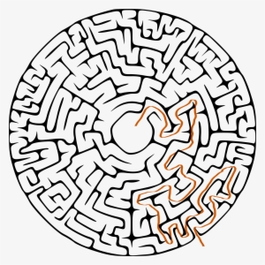 This Free Icons Png Design Of Circular Maze Solution #3000877