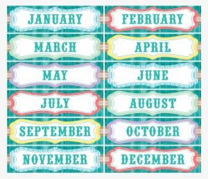 Tcr77193 Shabby Chic Monthly Headliners Image - Shabby Chic Calendar Set #3001281