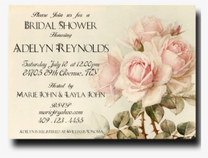 Calligraphy Shabby Chic Bridal Shower Invitation - Декупаж Розы #3001568