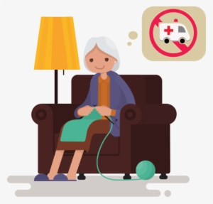 Happy Granny Telemedicine - Vector Graphics #3001914
