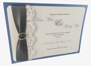 'kim' White Lace Trim Invitation - Bridal Shower #3004590