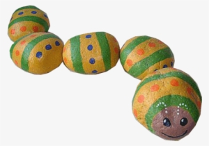 Caterpillar Painted Rock - Painted Rock Yard Art #3006734