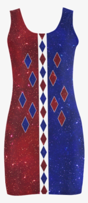 Sparkle Red Blue Harlequin Medea Vest Dress - Pattern #3007610