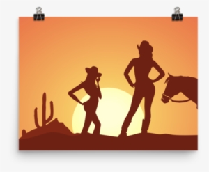 Cowgirl Silhouette Poster - Cowgirls Silhouette #3008331