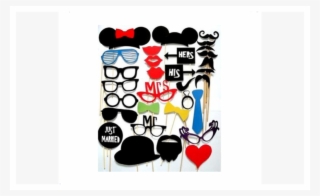 34pieces Mask Photo Booth Props Mustache On A Stick #3009008