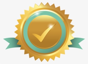 Gold Star Ribbon With Check Mark - Profil Pozink #3009012