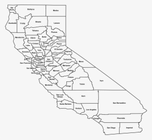 California County Map Outline With Cities Bamboodownunder - California County Map Black And White #3012322