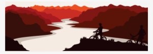 Silhouette Trail - Mountain Bike Silhouette Illustration #3012392