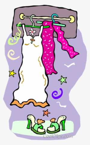 Clothes Hanging On Hangers Royalty Free Vector Clip - Clothing #3013837