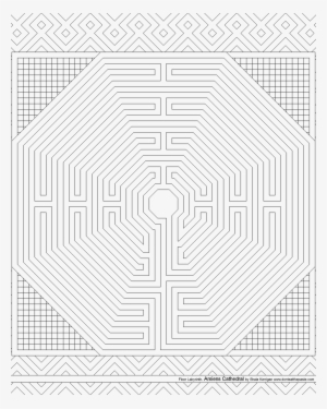 Amiens Cathedral Floor Labyrinth Coloring Page - Illustration #3013919