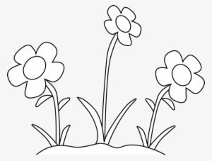 Black And White Flower Garden Clip Art Black And White - Flower Clipart Black And White Outline #3014318