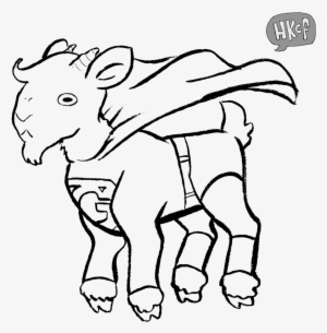 B&w Super Goat - Cartoon #3015340
