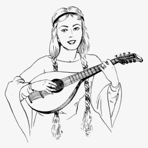 How To Set Use Woman Playing Lute Clipart - Woman Playing Lute #3015743
