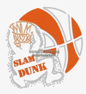 Sparkling Slam Dunk Basketball Iron On Flock Rhinestone - Basketball #3016715
