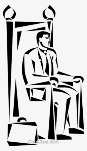Businessman Sitting On The Throne Royalty Free Vector - Sentado No Trono Png #3016976