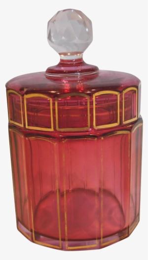 Bohemian Moser Cranberry Or Pale Ruby Art Glass Paneled - Glass Art #3018785