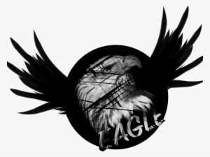 Icon Logo Flat Combine Clear Drawing Black White Adobe - Black And White Painted Eagle #3018788