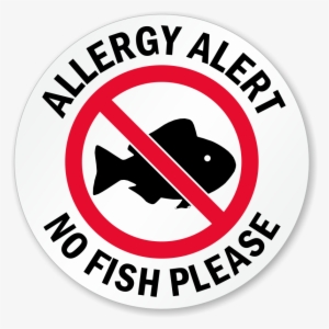 Allergy Alert No Fish Please Door Decal - Fish Free Allergy Sign #3019453