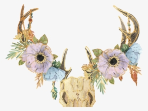 Boho Skull Bohemian Hipster Flowers Skulls - Flower #3019605