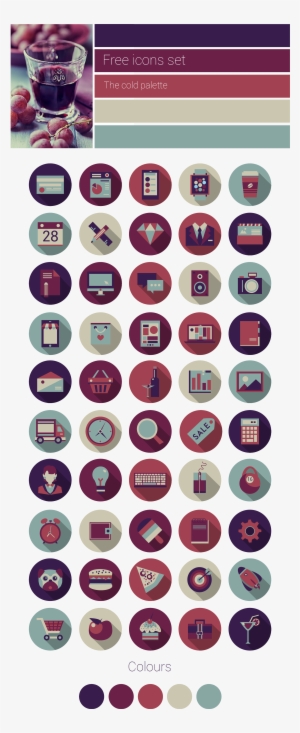 Free Flat Icons For Landing Page On Behance - Free Flat Icons For Landing Page #3021222