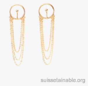 Women Circle Fringed Alloy Chain Drop Earrings #3023375