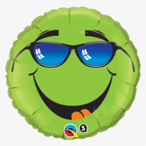 18" Redondo, Keep Cool , Carita Feliz Verde Lima - Смайлик Лайм #3025215