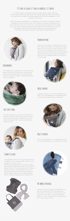 Baby Carrier Eng - Snoozebaby - Nosidło Kiss&carry Szary #3025684