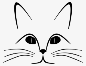 Cat Ears Eyes Face Feline Gaze Nose Whiske - Cat Face Drawing Png #3027007
