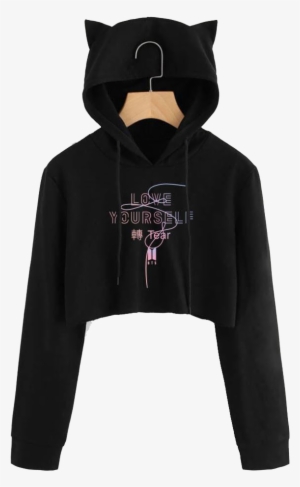 Bts " Love Yourself " Cat - Bts Cat Ear Hoodie #3027199
