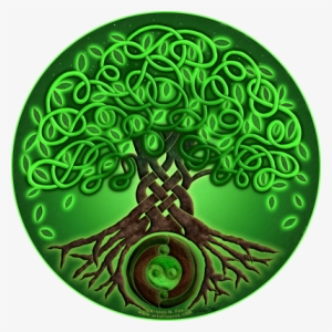 Circle Celtic Tree Of Life / Green / Air Element / - Celtic Art Tree Of ...